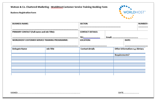 Booking form