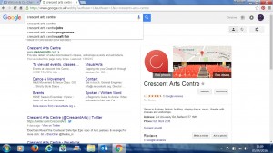 Crescent Arts Centre Google My Business Example with Virtual Tour