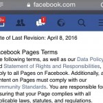 Facebook page terms