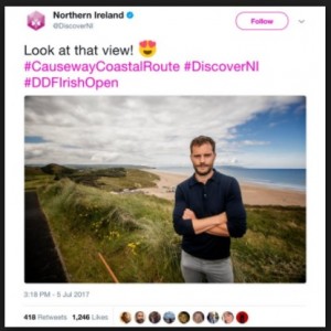 Discover NI Social Media Post Jamie Dornan