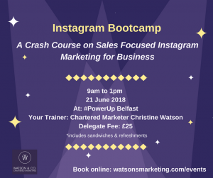 Instagram training and content creation bootcamp Belfast June 21 InstaMeetBootcamp