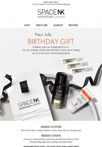 Benchmarking marketing tactics from businesses using birthdays as a way to make their customers feel special 
