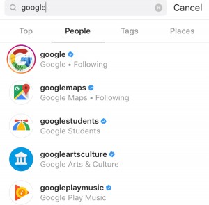 Google on instagram image