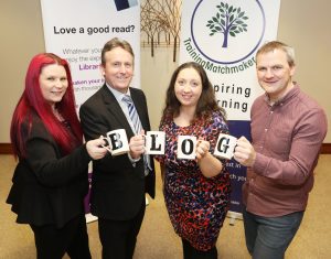 Pictured Tina Calder (trainer Excalibur Press), Jim O'Hagan (CEO Libraries NI), Christine Watson, Chartered Marketer at Watson & Co. Chartered Marketing (TrainingMatchmaker.com founder), Ciaran Connolly (trainer Profile Tree)