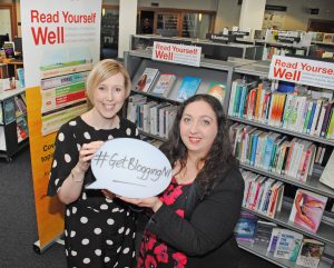 Blogging Inspiration Session for Libraries NI pictured Christine Watson Chartered Marketer and Michelle Connolly founder of Learning Mole youtube channel