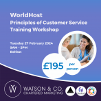 WorldHost Principles of Customer Service Training Open Access Workshop for Northern Ireland – Belfast – Tuesday 27 February 2024